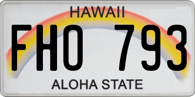 HI license plate FHO793