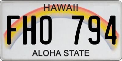 HI license plate FHO794