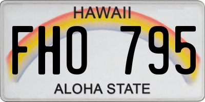 HI license plate FHO795