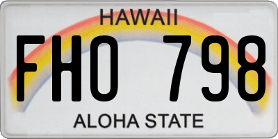 HI license plate FHO798