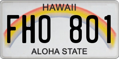 HI license plate FHO801