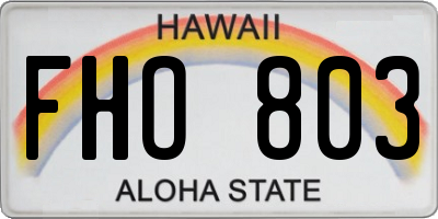 HI license plate FHO803