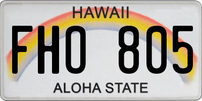 HI license plate FHO805