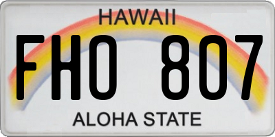 HI license plate FHO807
