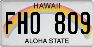 HI license plate FHO809