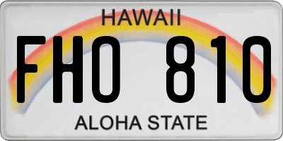 HI license plate FHO810
