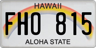 HI license plate FHO815