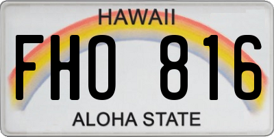 HI license plate FHO816