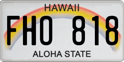 HI license plate FHO818