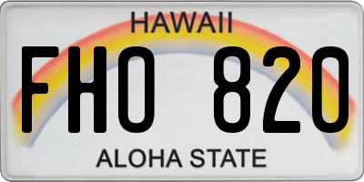 HI license plate FHO820
