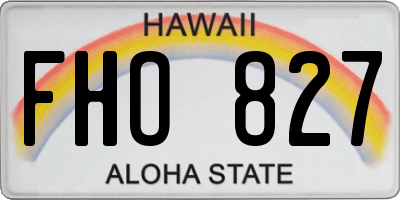 HI license plate FHO827