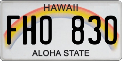 HI license plate FHO830