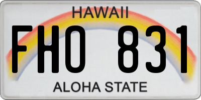 HI license plate FHO831