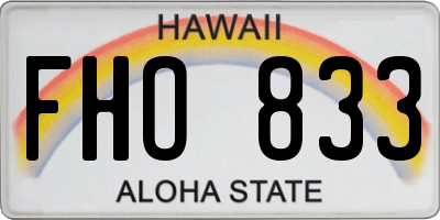 HI license plate FHO833