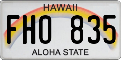 HI license plate FHO835