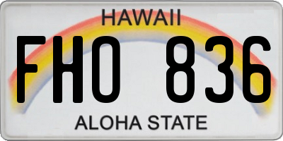 HI license plate FHO836