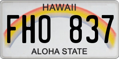 HI license plate FHO837