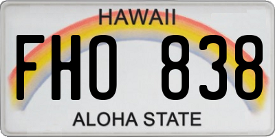 HI license plate FHO838