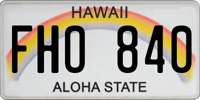 HI license plate FHO840