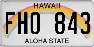 HI license plate FHO843