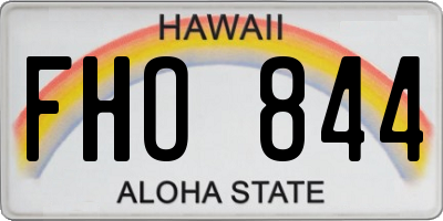 HI license plate FHO844
