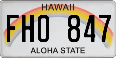 HI license plate FHO847