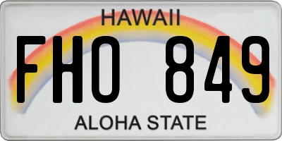 HI license plate FHO849
