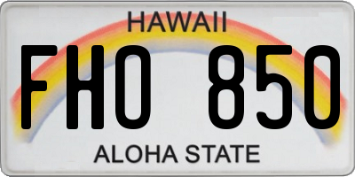 HI license plate FHO850