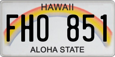 HI license plate FHO851