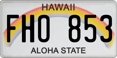 HI license plate FHO853