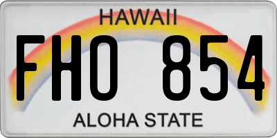 HI license plate FHO854