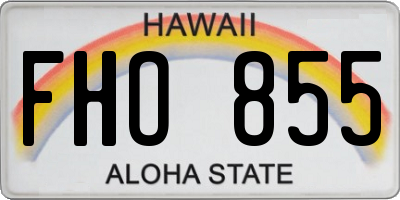 HI license plate FHO855