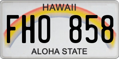 HI license plate FHO858