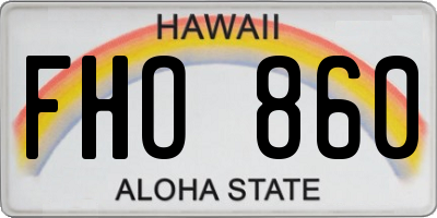 HI license plate FHO860