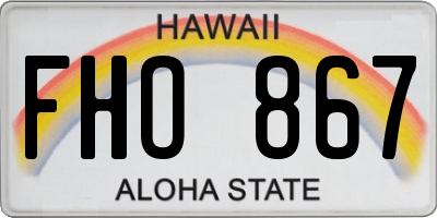 HI license plate FHO867