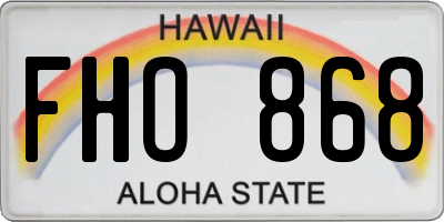 HI license plate FHO868