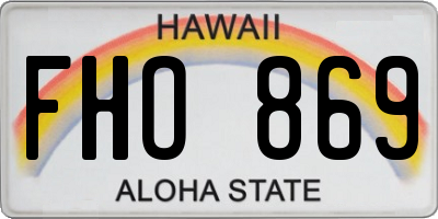 HI license plate FHO869