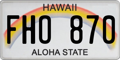 HI license plate FHO870