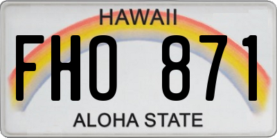 HI license plate FHO871