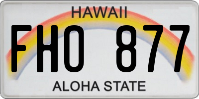 HI license plate FHO877