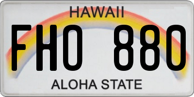HI license plate FHO880