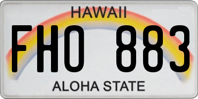 HI license plate FHO883