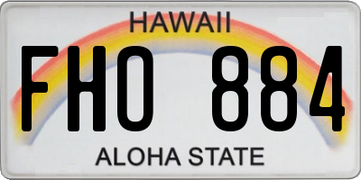 HI license plate FHO884