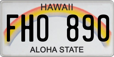 HI license plate FHO890