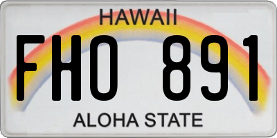 HI license plate FHO891
