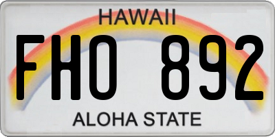 HI license plate FHO892
