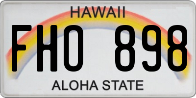 HI license plate FHO898