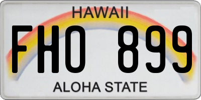 HI license plate FHO899