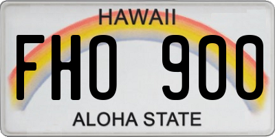 HI license plate FHO900