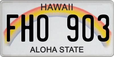 HI license plate FHO903